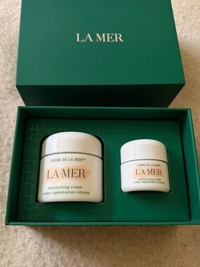 La Mer Moisturizing Cream set of 2oz & .5oz jars